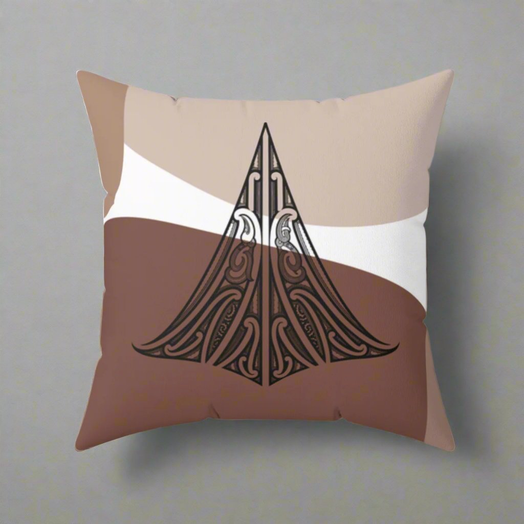 Minimalist Māori Pillow Browns & Beige